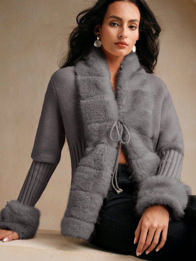 Calenne Cardigan with Faux Fur