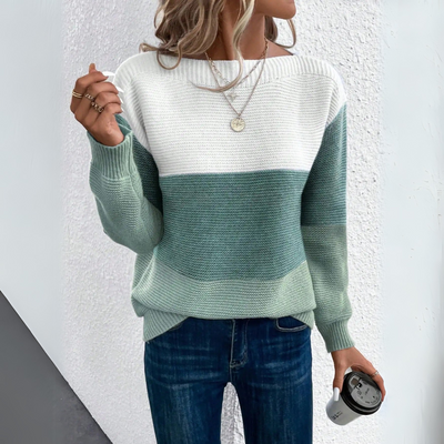 AMARIS PATCHWORK KNIT SWEATER