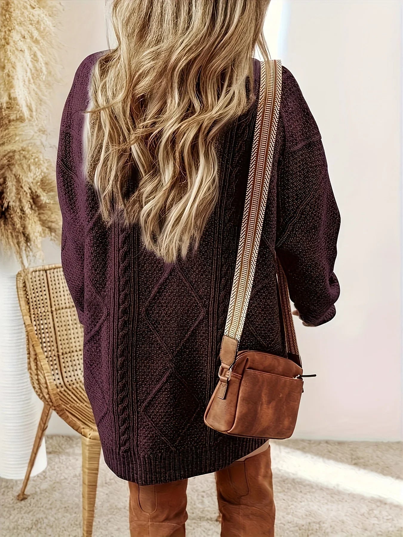 JUNO CABLE-KNIT JUMPER DRESS