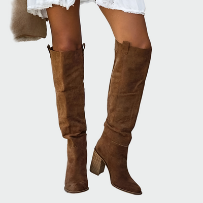 Wiesława – Elegant leather knee-high boots