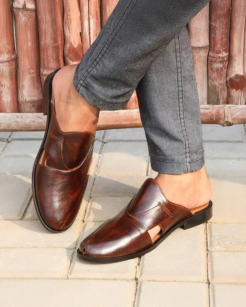 CAVAN LEATHER SLIP MULES