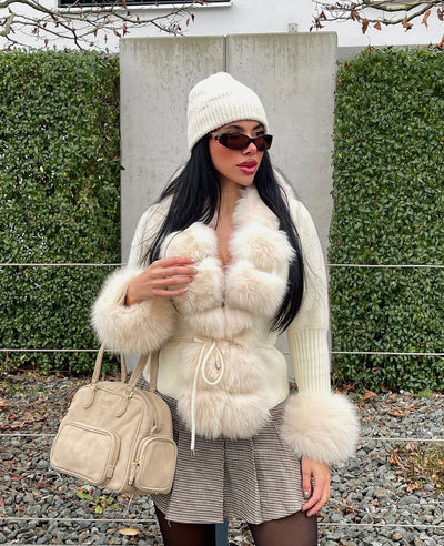 Calenne Cardigan with Faux Fur