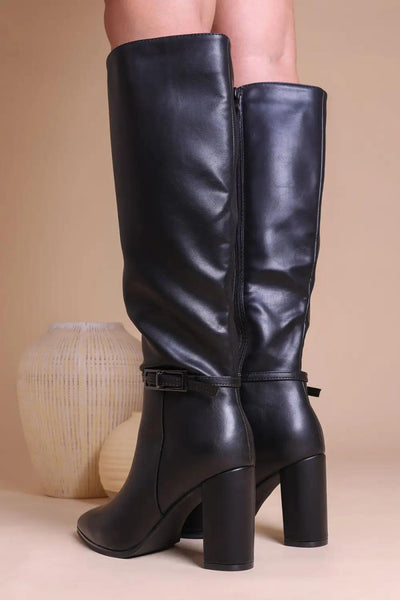 Nirvana Knee Boots with Block Heel