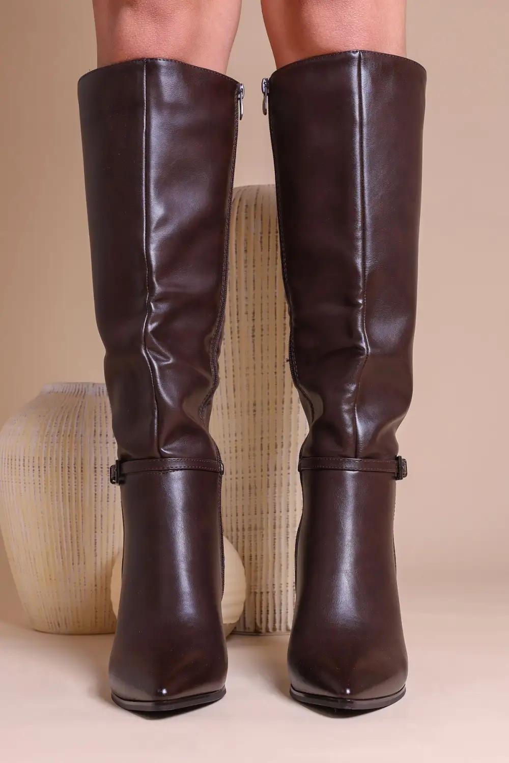 Serina Knee Boots with Block Heel