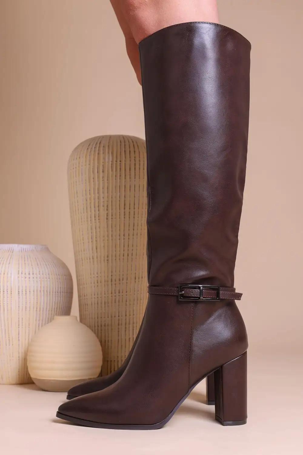 Serina Knee Boots with Block Heel