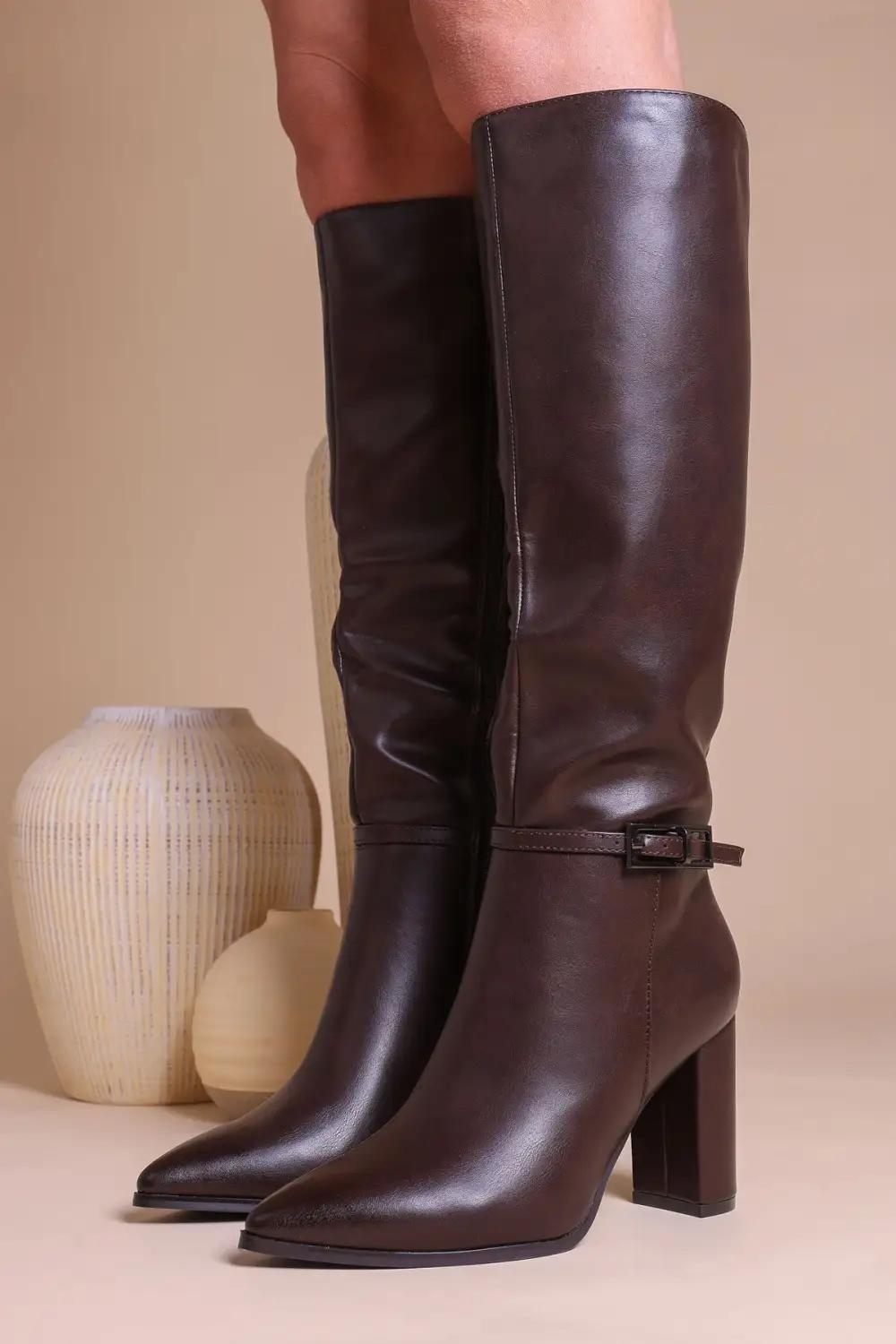 Serina Knee Boots with Block Heel