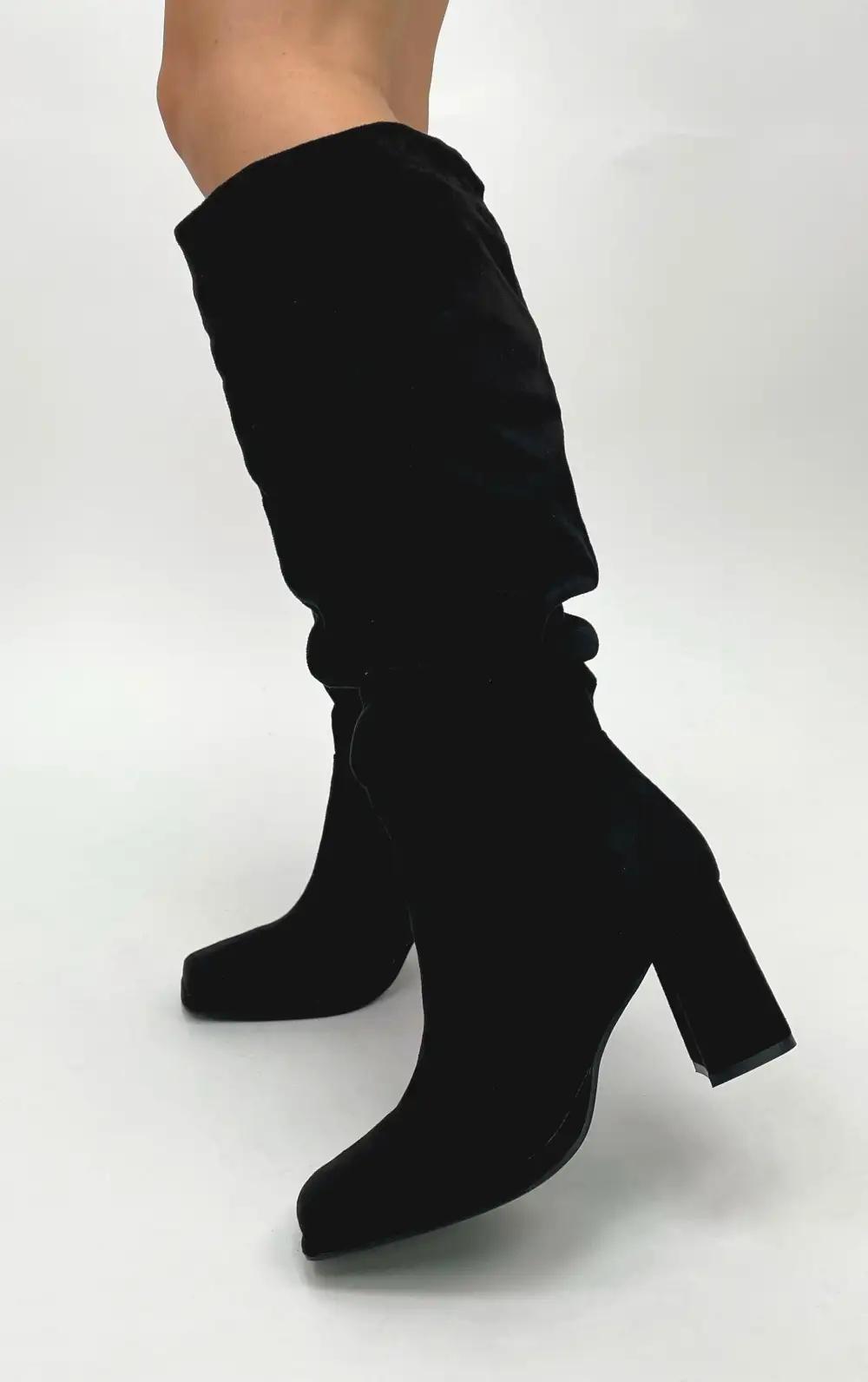 Calista Knee Boots with Block Heel