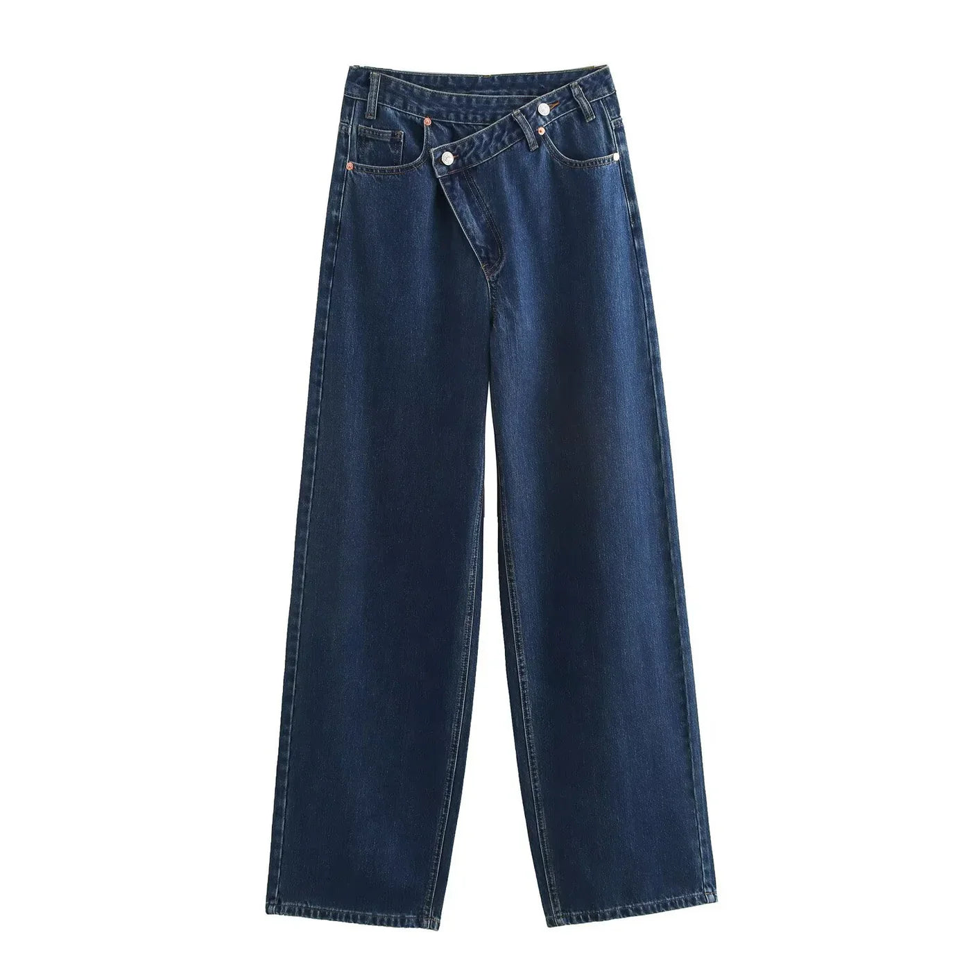 Wide-Leg Jeans with Asymmetric Cut